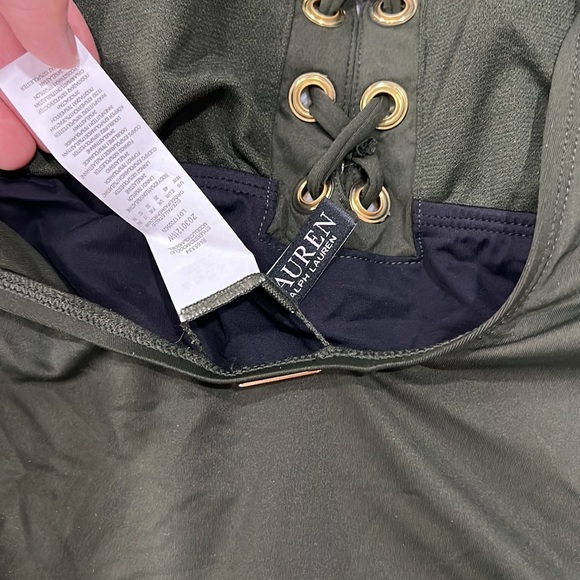 LAUREN RALPH LAUREN Plus Size Lace-Up One-Piece Swimsuit - Picture 6 of 8